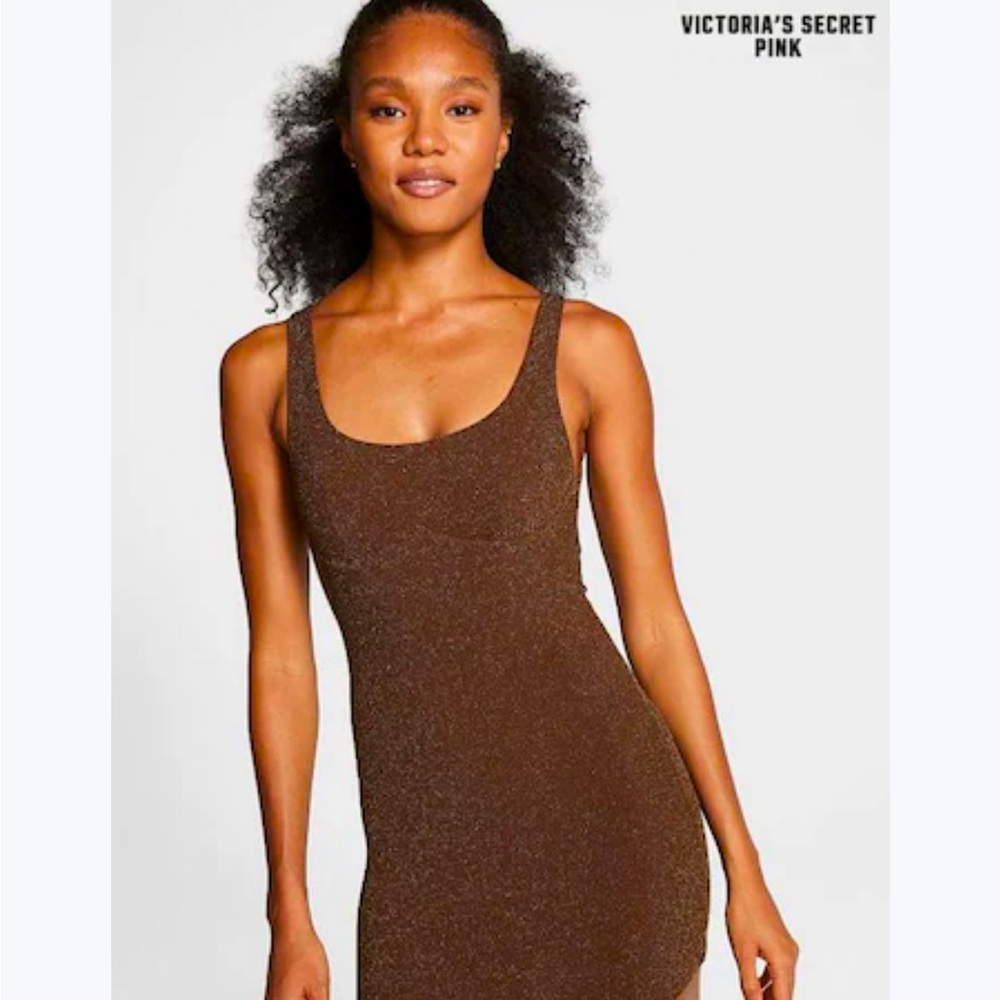 Swimwear - Brown Swim Dress